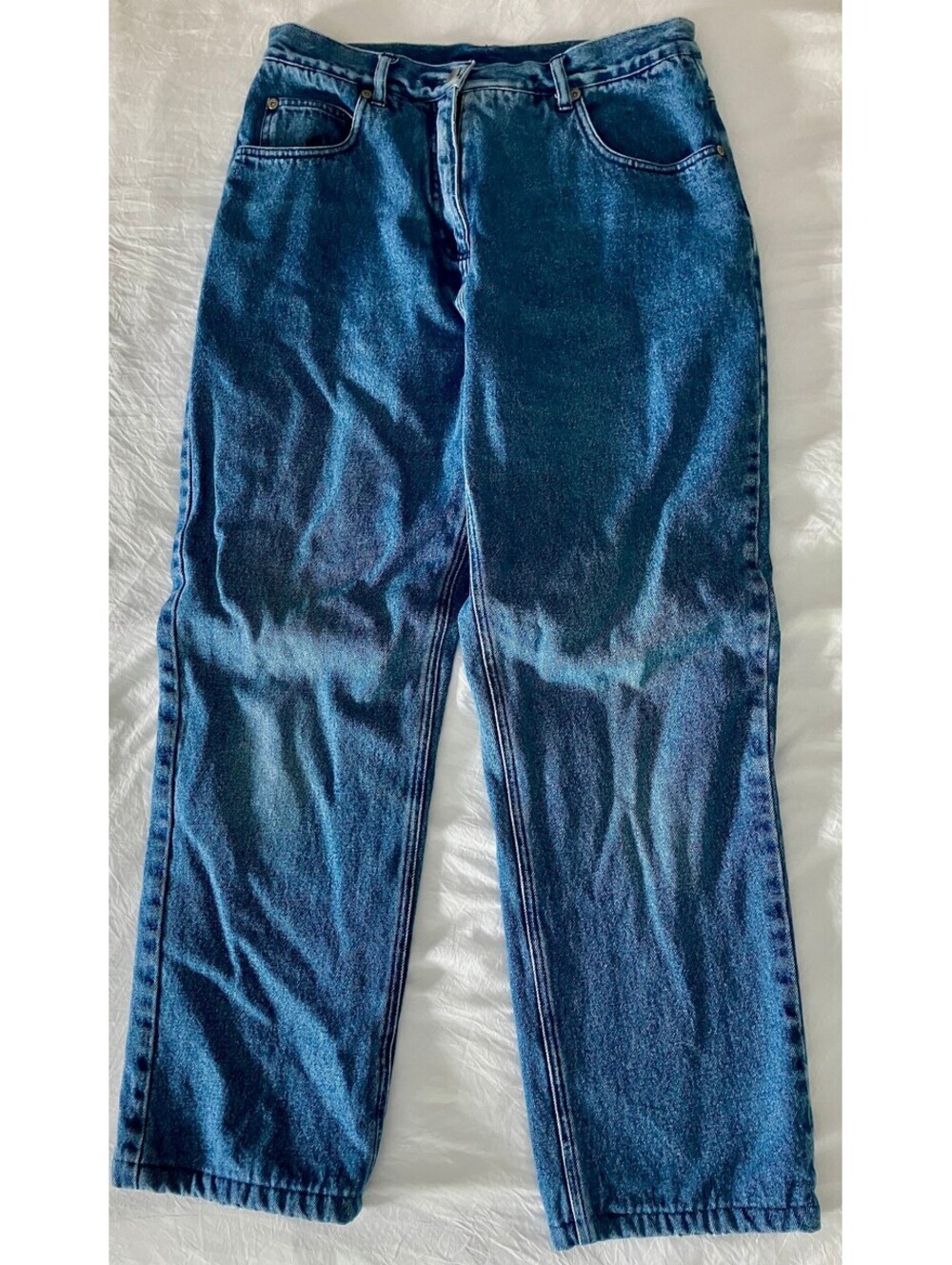Vintage Woolrich Fleece Lined Jeans Medium Wash Straight Leg Y2K Womens W30